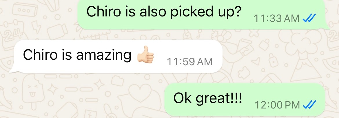 Client message — real result