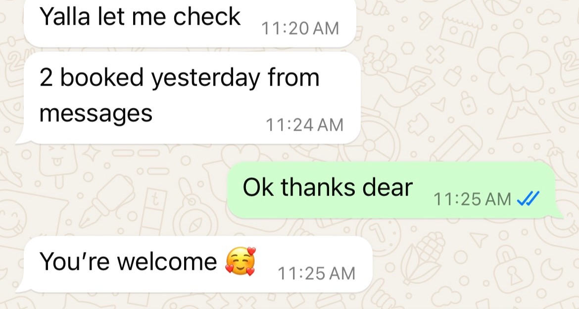 Client message — real result