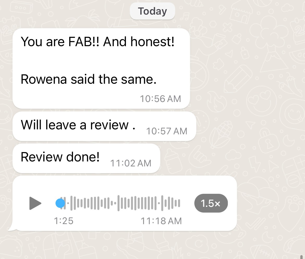 Client message — real result