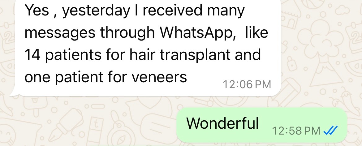 Client message — real result