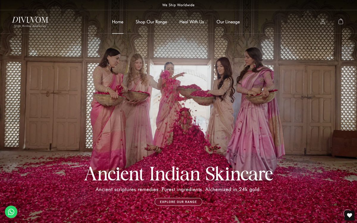 Divinom Healing luxury Shopify store the campaigns sell through